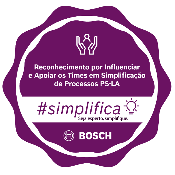 Reconhecimento por Influenciar e Apoiar os Times em Simplificação de Processos PS-LA